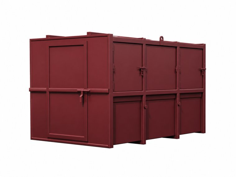 Täckt container på 10 kubikmeter