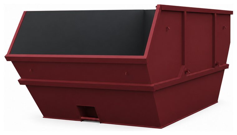 Öppen liftdumpercontainer på 8 kubikmeter