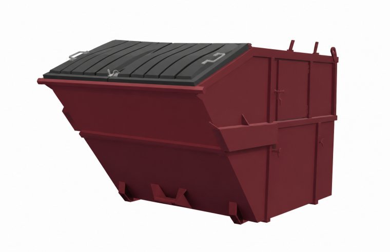 Täckt container på 8 kubikmeter