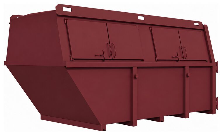 Täckt container på 8 kubikmeter