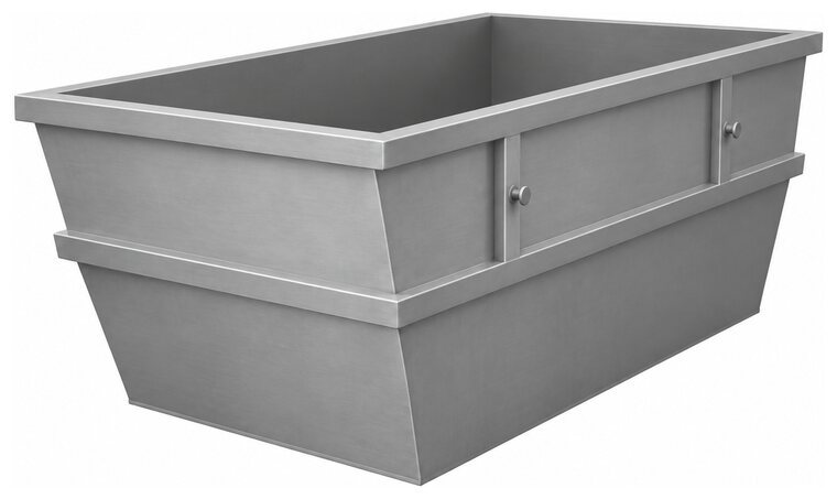 Rostfri liftdumpercontainer i borstat stål